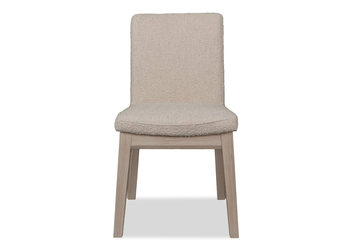 QHTP63B Liv Solid Wood Dining Chair In White Sand And Brun Boucle (Set of 2)