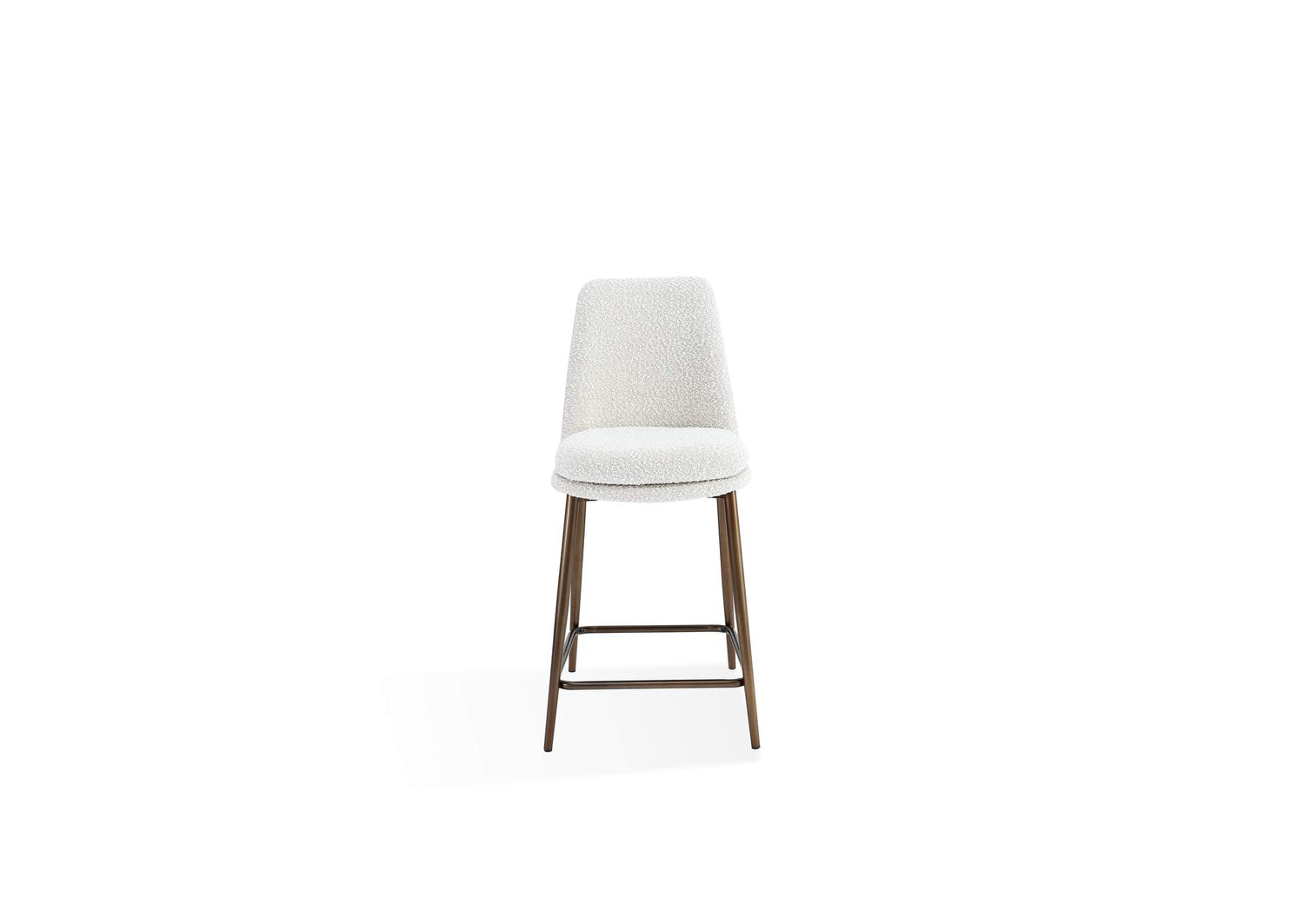PWTA69FMY Wyatt Upholstered Counter Stool In Ricotta Boucle And Bronze Metal (Set of 2)