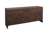 PGRR78 Fevano Four Door Two Drawer Solid Wood Sideboard In Smoked Brown