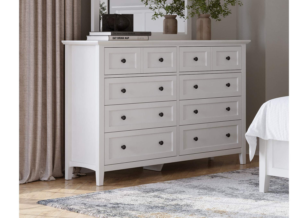 PNRA82A Grace Eight Drawer Dresser In Snowfall White (2024)