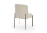 PWTB63JMW Dion Upholstered Dining Chair In Natural Light Linen And Brushed Nickel Metal (Set of 2)