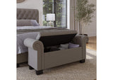 3ZH38811 Royal Rolled Arm Storage Bench In Dolphin Linen