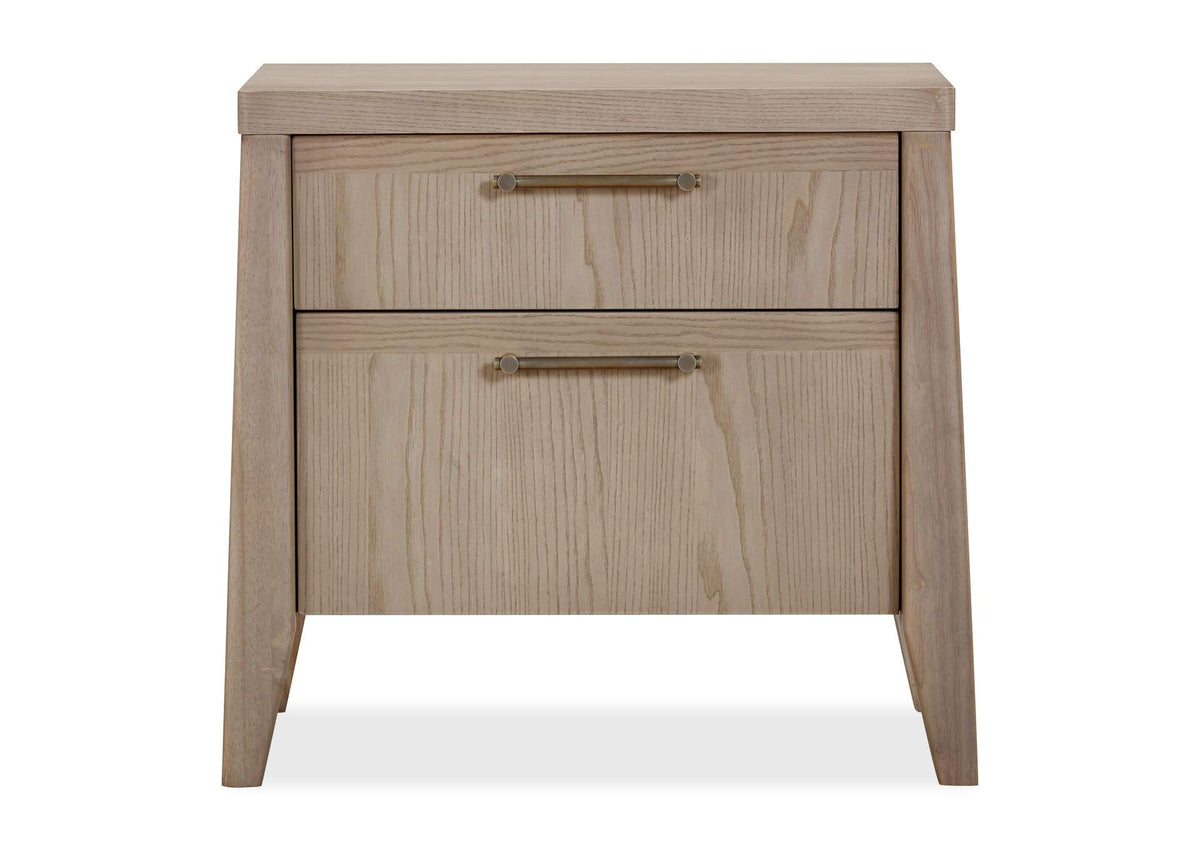 QETW81B Sumire Two Drawer Ash Wood Nightstand In Ginger