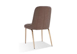 PUSJ63BPJ Apollo Upholstered Dining Chair In Cinnamon Synthetic Leather And Brushed Bronze Metal (Set of 2)