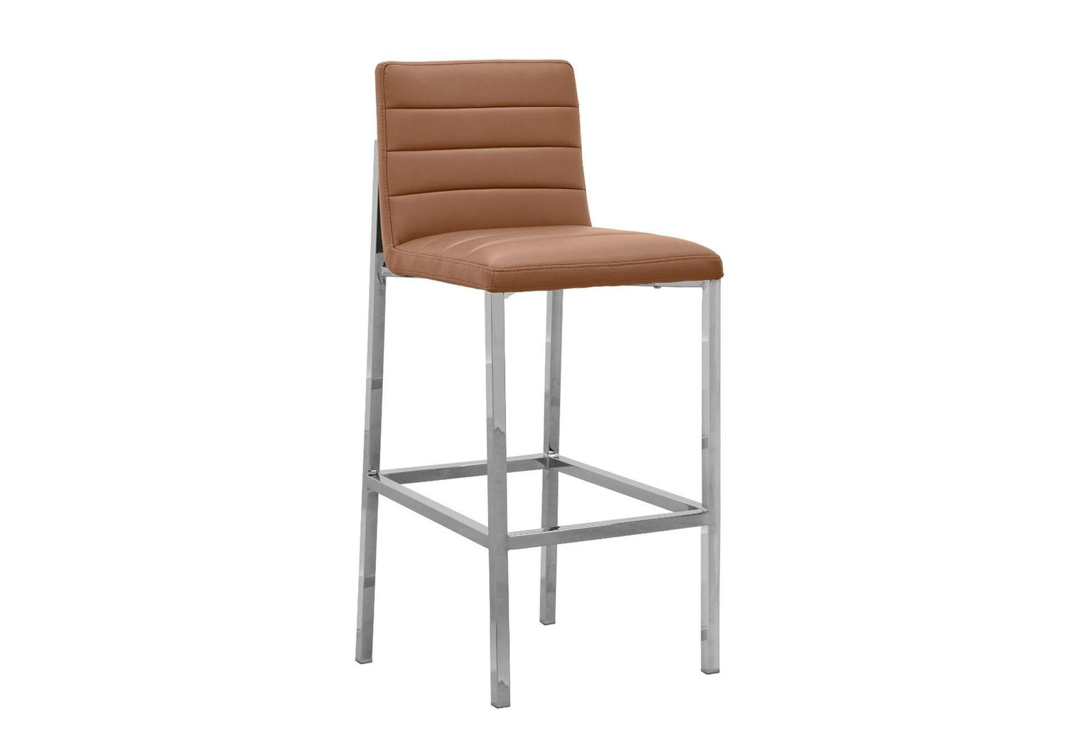 1A8368M Amalfi Metal Back Bar Stool In Cognac Leather (Set of 2)