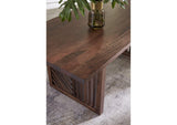 PGRR60 Fevano Solid Wood Rectangular Dining Table In Smoked Brown