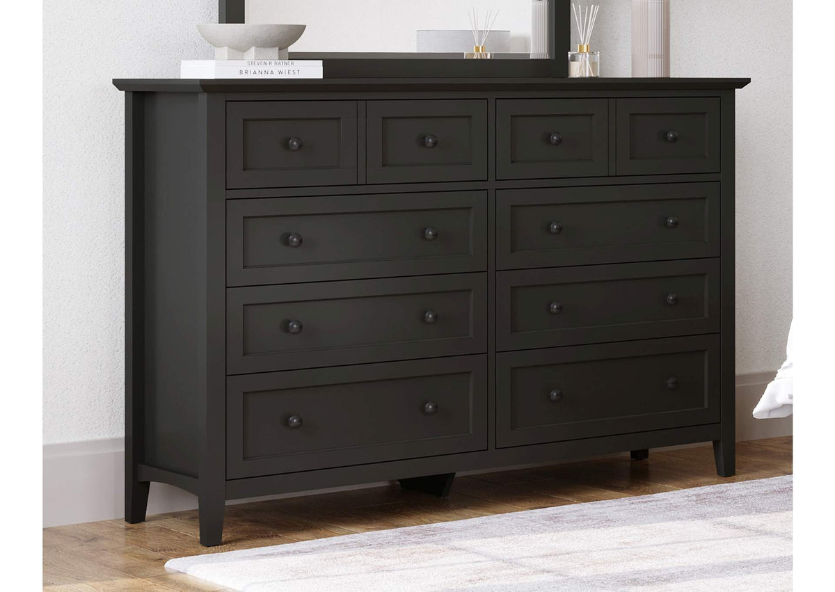 PNRB82A Grace Eight Drawer Dresser In Raven Black (2024)