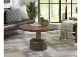PJRT21 Liyana Solid Wood Round Coffee Table In Natural Tan