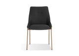 PUSJ63ASH Cyrus Upholstered Dining Chair In Coal Fabric And Brushed Bronze Metal (Set of 2)