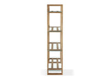 JVLH19 One Modern Coastal Glass Shelf Bookcase In Solid Wood