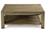 3E8721S Canyon Solid Wood Square Coffee Table In Washed Grey