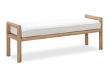 NSPV88 Dorsey Boucle Upholstered Wooden Bench In Granola And Ricotta