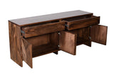 PGRR78 Fevano Four Door Two Drawer Solid Wood Sideboard In Smoked Brown