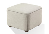 MQMW88 Louis Upholstered Ottoman In Natural Linen