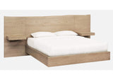JVLHJ4 One Coastal Modern Live Edge Wall Bed With Floating Nightstands In Bisque
