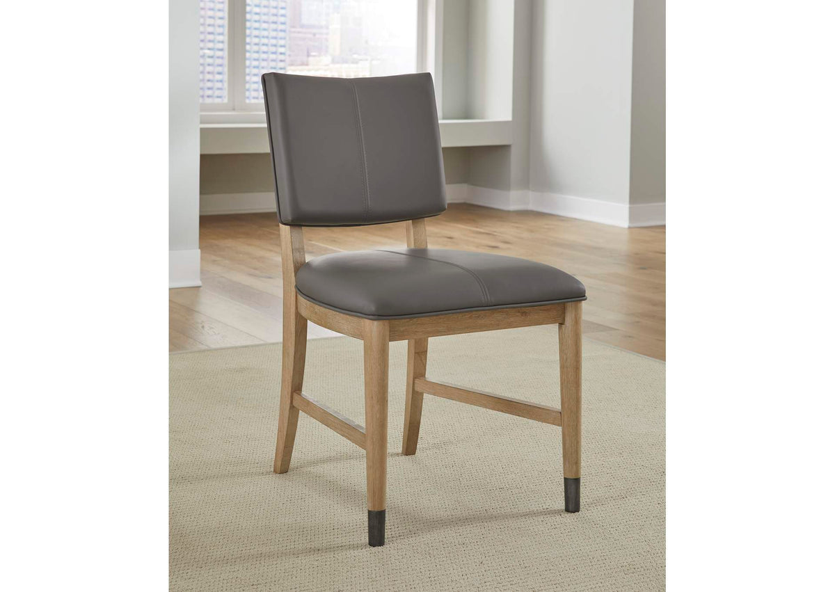 MXNK63 Franklin Dining Chair In Au Natural And Gray Leather (Set of 2)