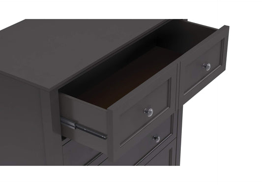 PNRB84A Grace Five Drawer Chest In Raven Black (2024)