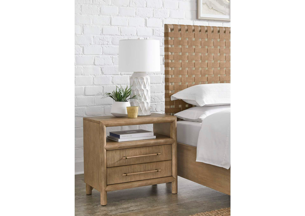 NSPV81B Dorsey Two Drawer USB - Charging Nightstand In Granola