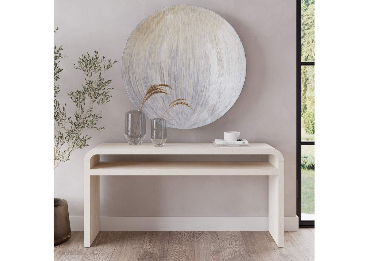 NKNF23 Drake Ash Wood Console Table In Sugar