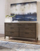 Boracay Seven Drawer Walnut Dresser in Wild Oats Brown
