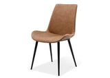 LJLF63 Nicoya Upholstered Dining Chair In Buckskin Synthetic Leather And Black (Set of 2)