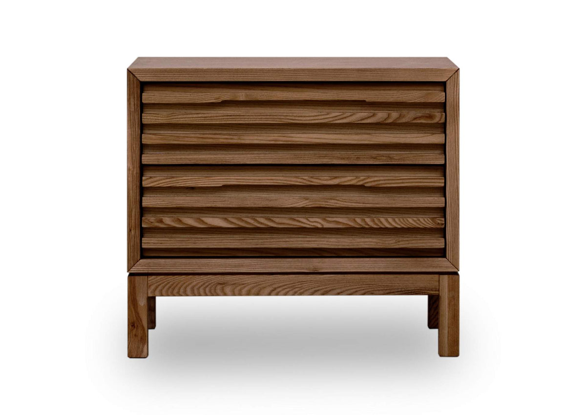 QPUA81 Tanner Two Drawer Ash Wood Nightstand In Roux