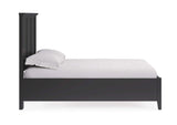 PNRBL5 Grace Three Panel Bed In Raven Black