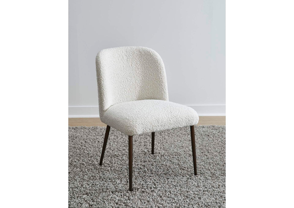 PWTA63DMY Avery Upholstered Dining Chair In Ricotta Boucle And Bronze Metal (Set of 2)