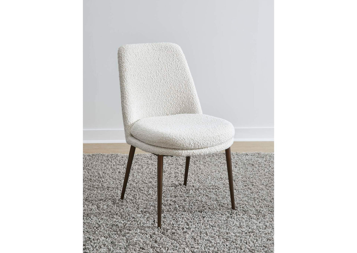 PWTA63FMY Wyatt Upholstered Dining Chair In Ricotta Boucle And Bronze Metal (Set of 2)