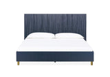 9DKBH4 Argento Wave - Patterned Bed In Navy Blue And Burnished Brass
