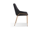 PUSJ63ASH Cyrus Upholstered Dining Chair In Coal Fabric And Brushed Bronze Metal (Set of 2)