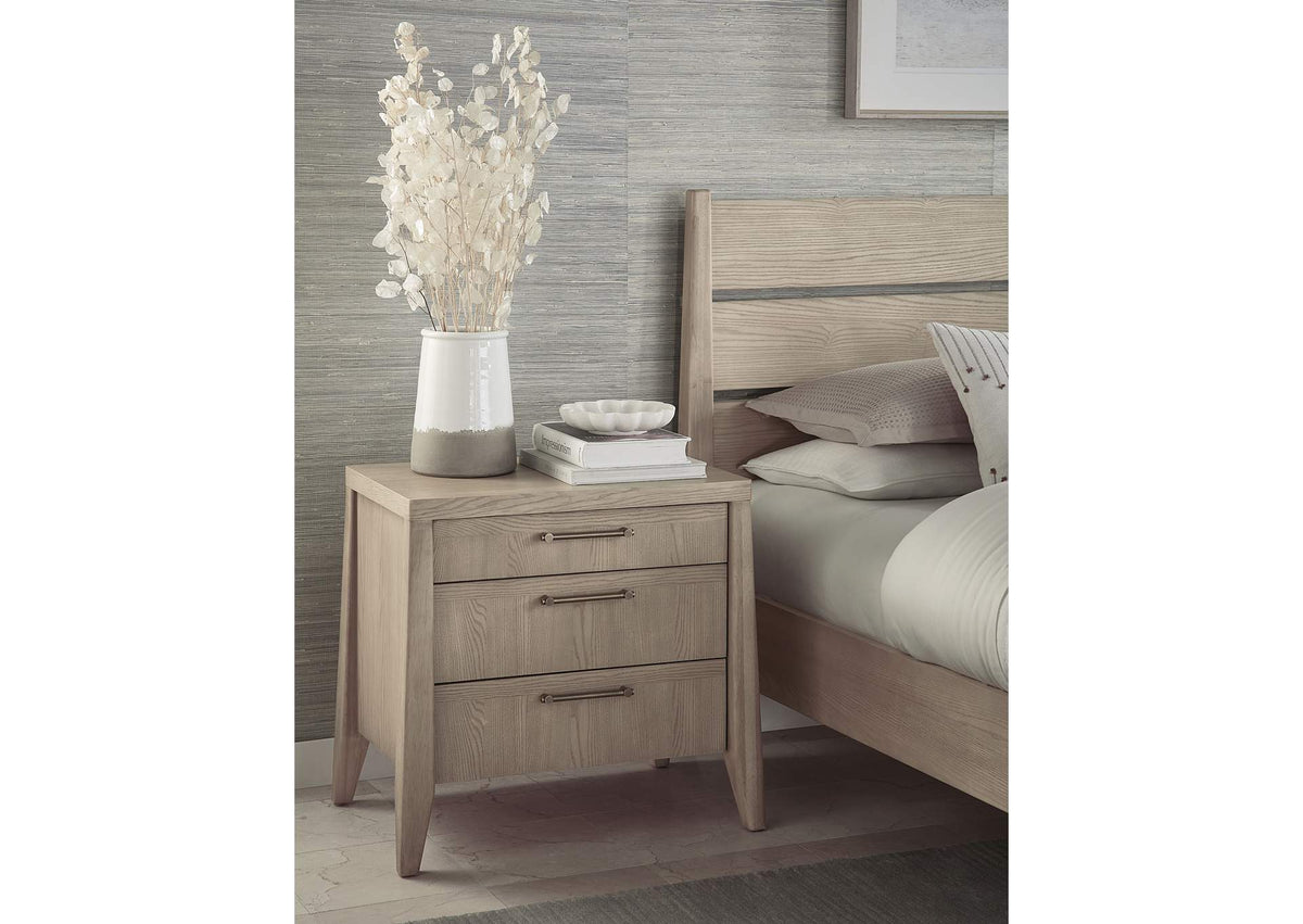 QETW81C Sumire Three Drawer Ash Wood Nightstand In Ginger