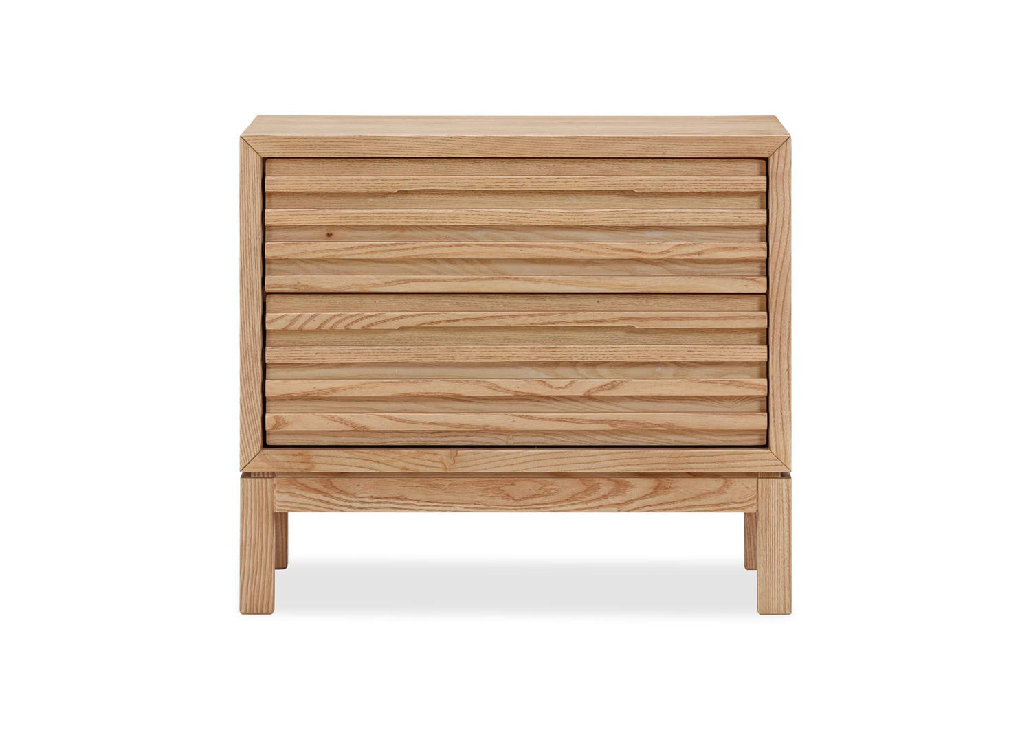 QPUD81 Tanner Two Drawer Ash Wood Nightstand In Flaxen