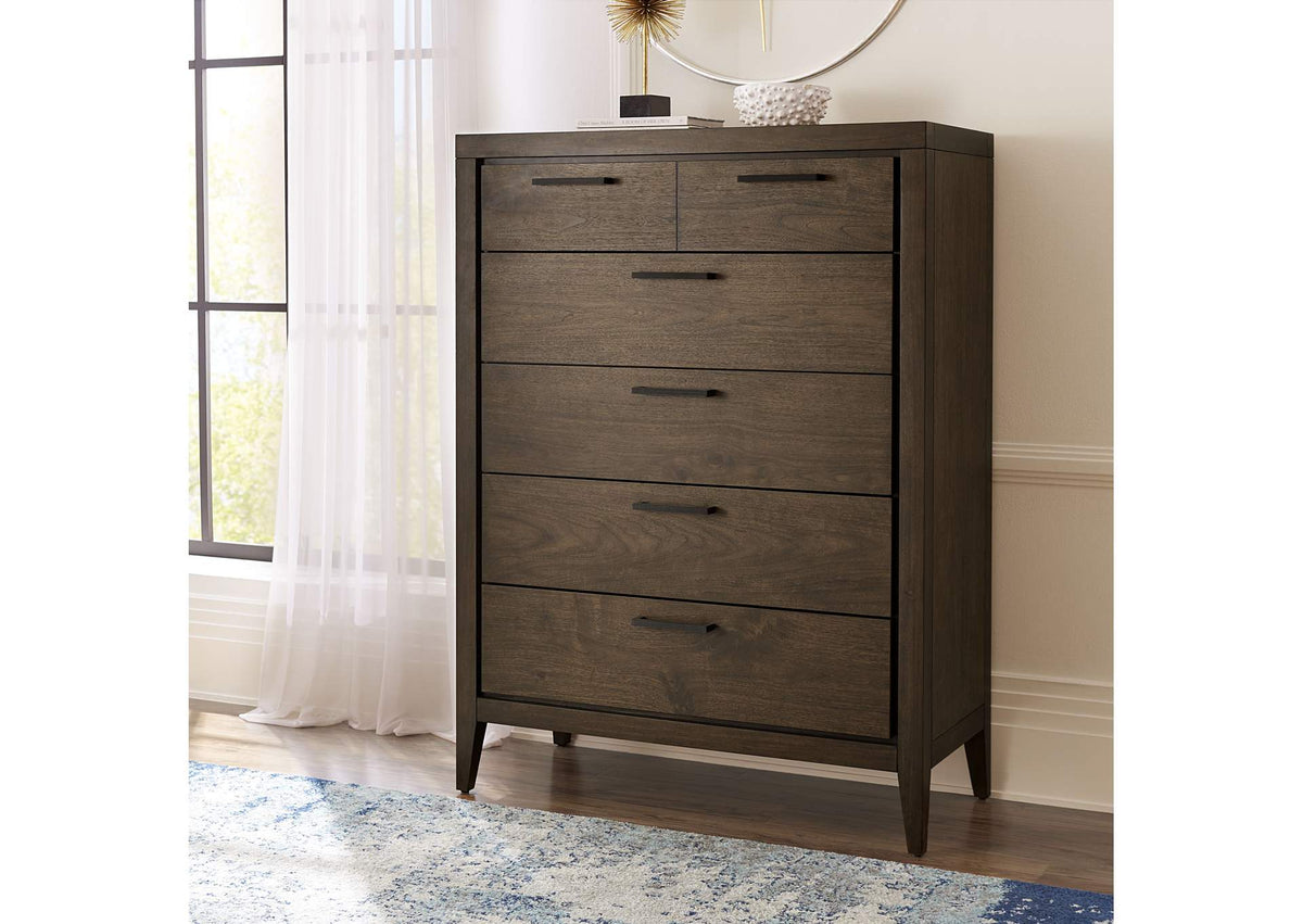 LWY684A Boracay Five Drawer Walnut Chest In Wild Oats Brown (2024)