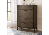 LWY684A Boracay Five Drawer Walnut Chest In Wild Oats Brown (2024)
