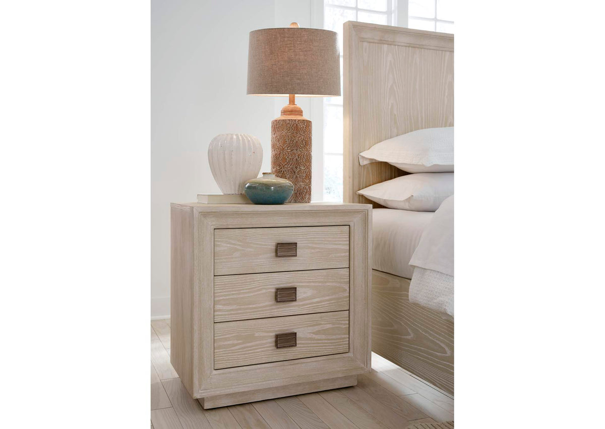 MSNF81 Maxime Three Drawer USB - Charging Nightstand In Ash