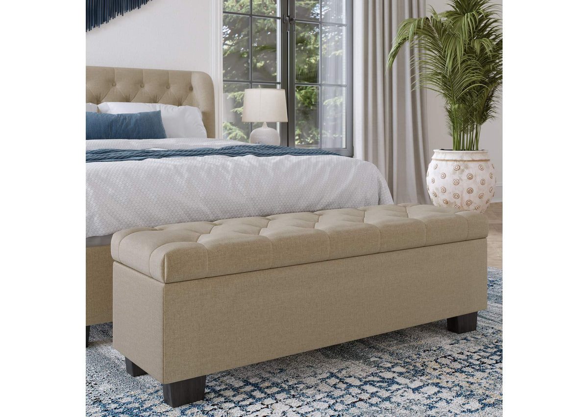 3ZL78846 Levi Tufted Storage Bench In Toast Linen