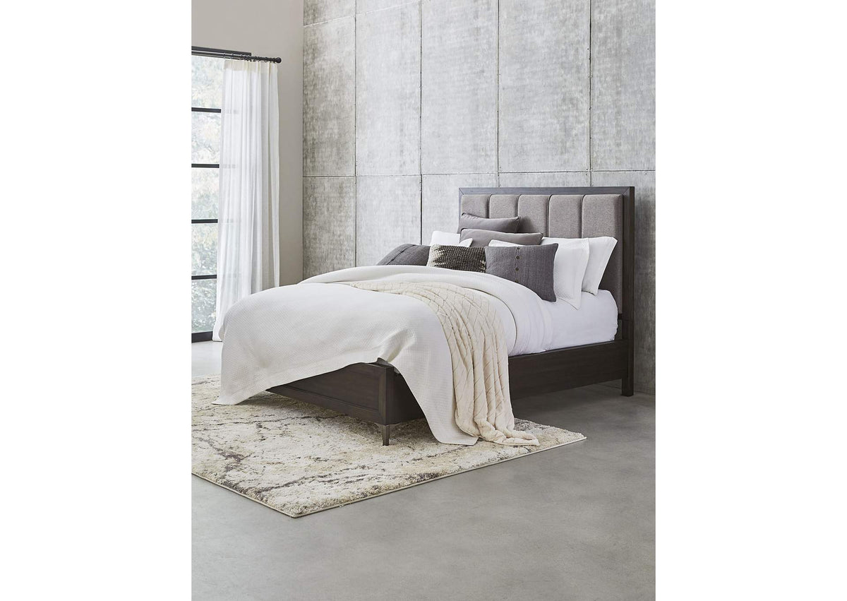 5NL2A7 Lucerne King Size Upholstered Panel Bed In Vintage Coffee