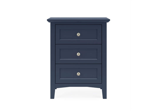 PNKX81 Grace Three Drawer Nightstand In Blueberry