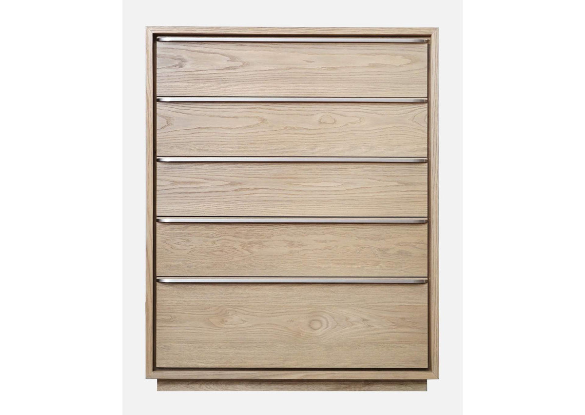 JVLH84 One Coastal Modern Five Drawer Chest In Bisque