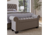 3ZH38811 Royal Rolled Arm Storage Bench In Dolphin Linen