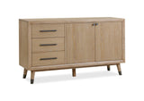 MXNK78 Franklin Three Drawer Two Door White Oak Sideboard In Au Natural