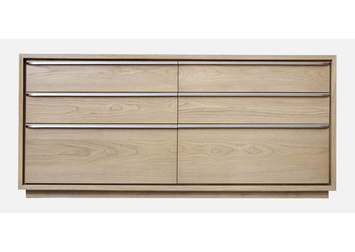 JVLH82 One Coastal Modern Six Drawer Dresser In Bisque