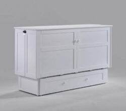 Clover Murphy Cabinet Bed in White Finish for Minimalist and Modern Interiors