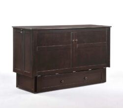 Sagebrush Murphy Cabinet Bed in Dark Chocolate Finish for Farmhouse Chic Interiors